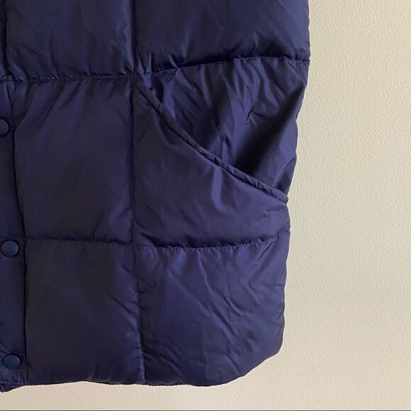 LANDS END Women’s Goose Down Vest Navy Medium - Picture 3 of 7